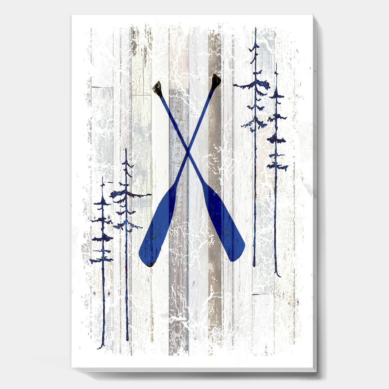 Designart - The Blue Moose - Oars - Cottage Canvas Wall Art